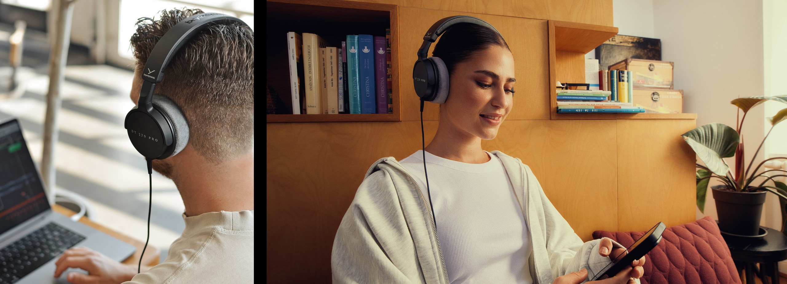 Collage DT 270 PRO Studio-Kopfhörer beyerdynamic, der flexible Begleiter im kreativen Alltag