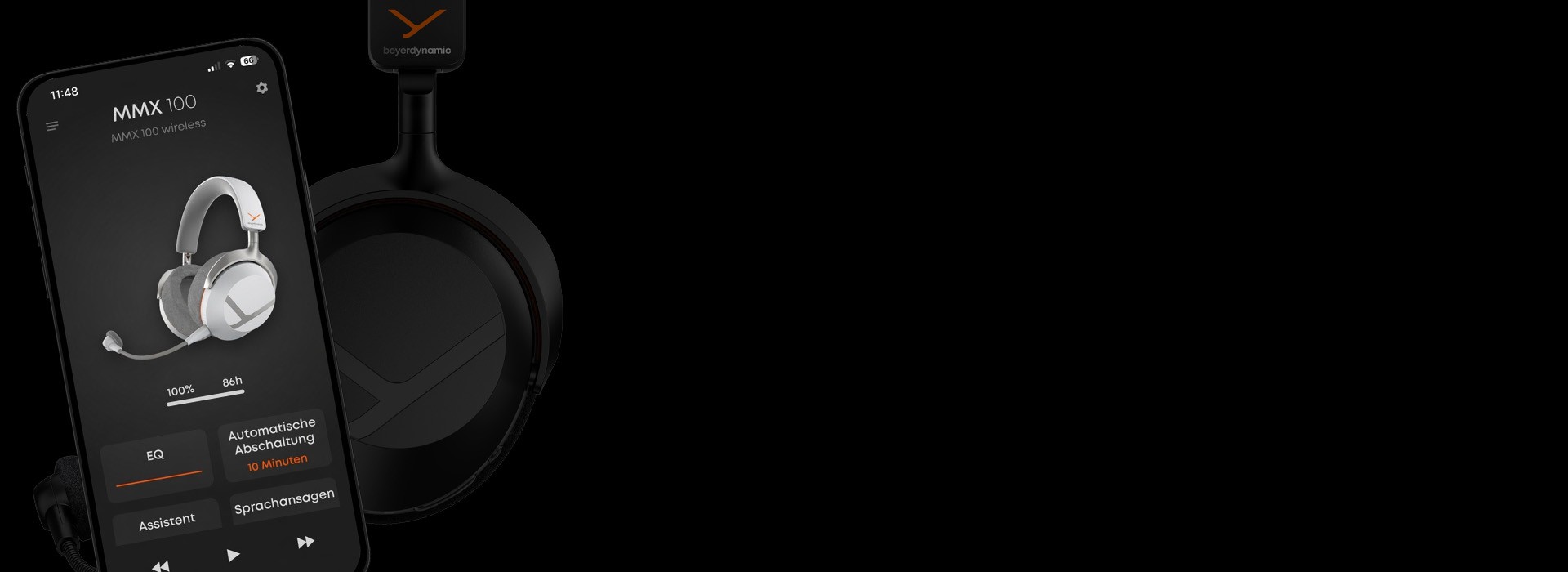 Mit der  <font color="#ff5900">beyerdynamic App </font>bekommst du den Sound den du willst